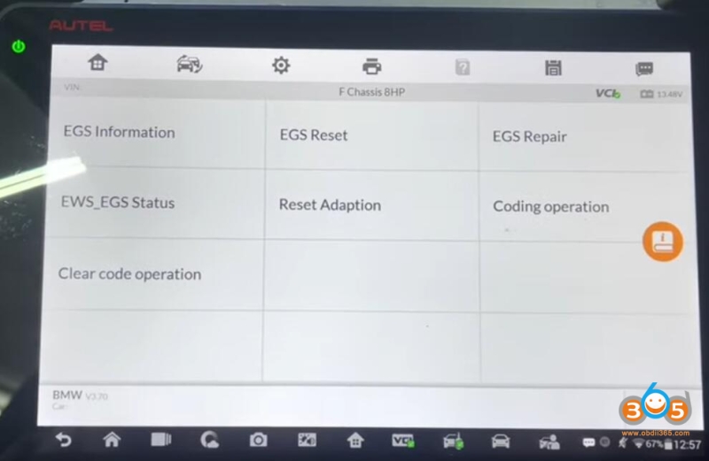 Autel IM608 Reset Used BMW Transmission EGS