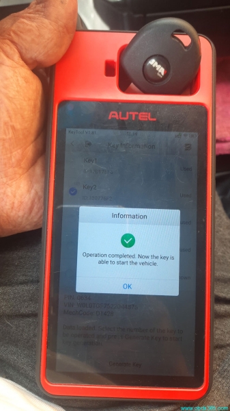 Autel KM100 Adds Opel zafira 2001 Key by Dump