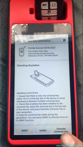 Autel KM100 Program Honda Accord 2021 All Keys Lost by OBD