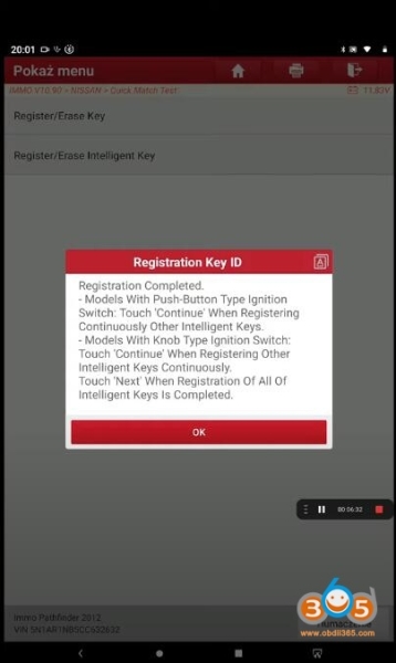 How to Register Nissan Pathfinder 2012 Key with Launch X431 V+?