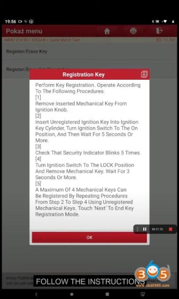 How to Register Nissan Pathfinder 2012 Key with Launch X431 V+?