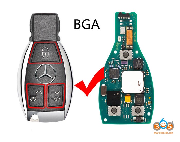 Mercedes FBS3 BGA key vs. CG BGA Keyless Go Key