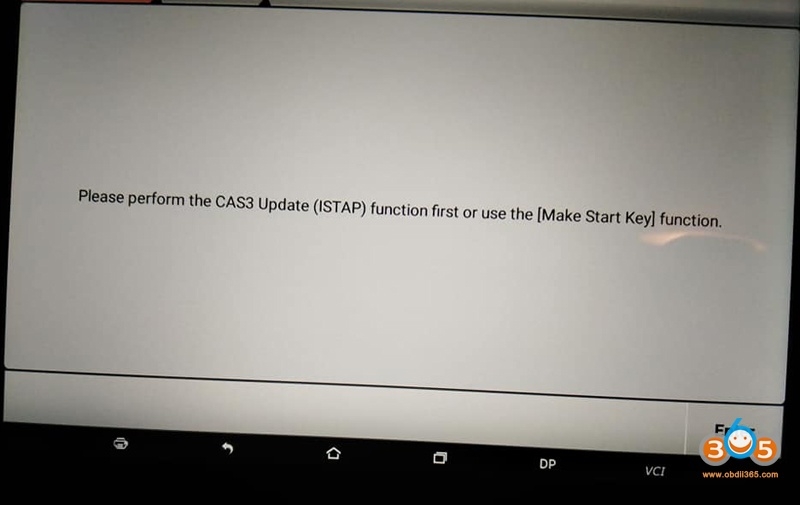 OBDSTAR Mini Cooper CAS3++ Asks to Update ISTAP Solution