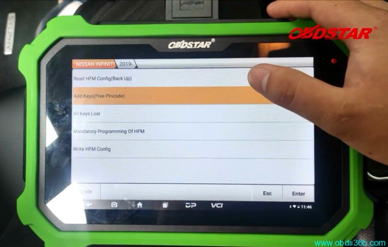 Program 2019 Nissan Sylphy Proximity with OBDSTAR X300 DP Plus Free Pin Code