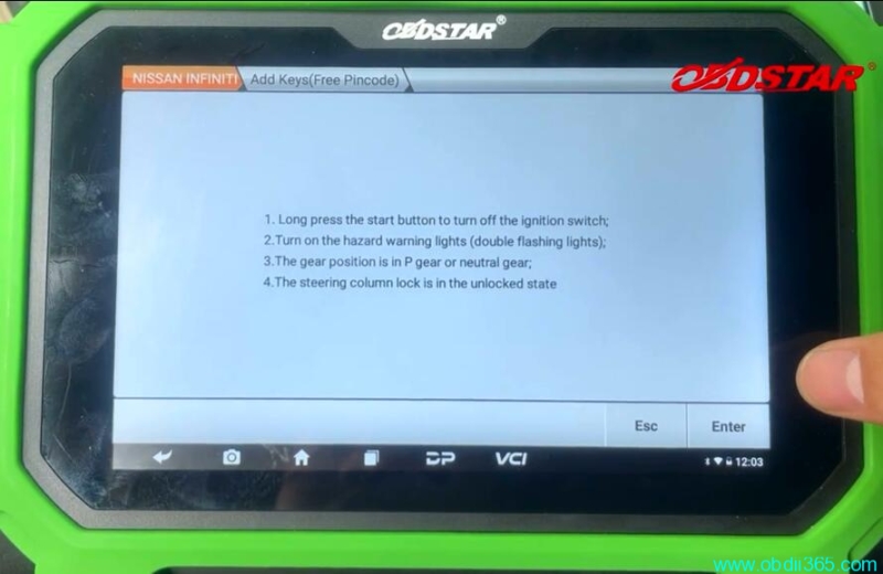 Program 2019 Nissan Sylphy Proximity with OBDSTAR X300 DP Plus Free Pin Code