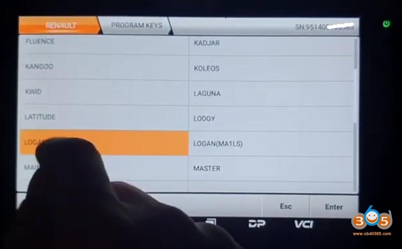 Program Renault Logan 2018 All Keys Lost with OBDSTAR X300 DP Plus