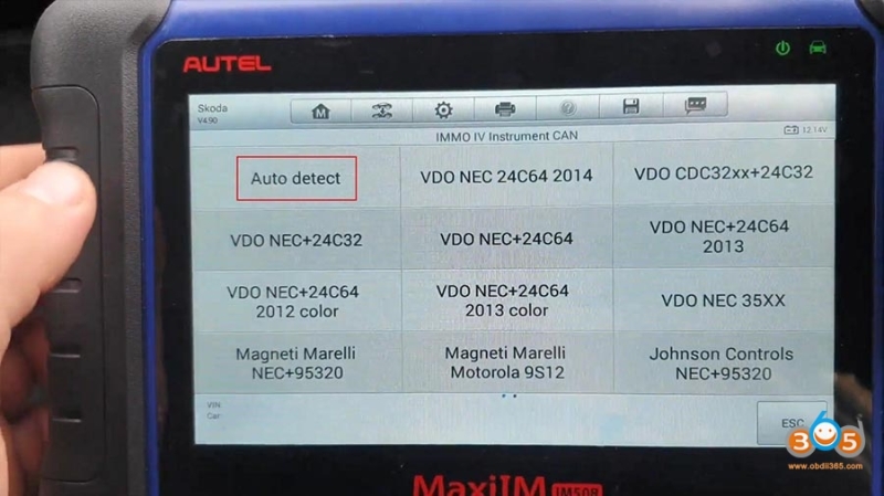 Program Skoda Octavia 2013 All Keys Lost with Autel IM508 via OBD