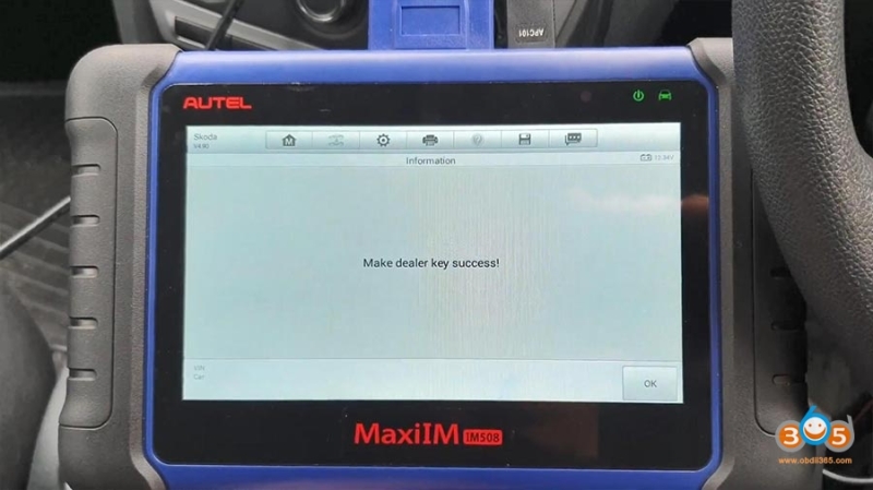 Program Skoda Octavia 2013 All Keys Lost with Autel IM508 via OBD