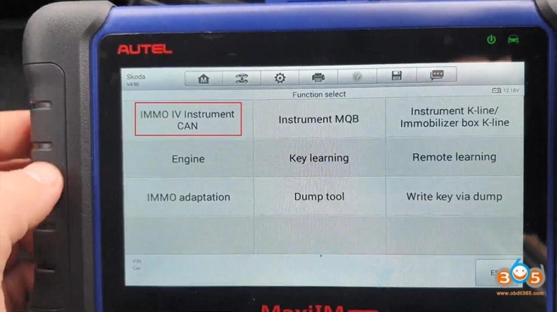 Program Skoda Octavia 2013 All Keys Lost with Autel IM508 via OBD