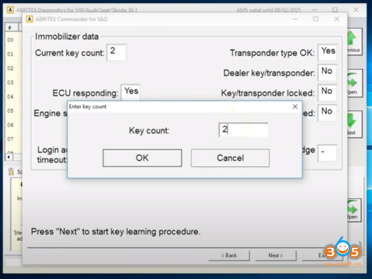 Program VW Polo 2014 All Keys Lost with SVCI 2020 VAG Software V38.1