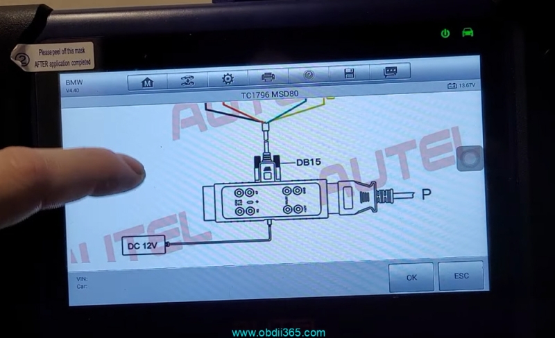 Read BMW E90 MSD80.2 DME ISN with Autel IM508 Gbox