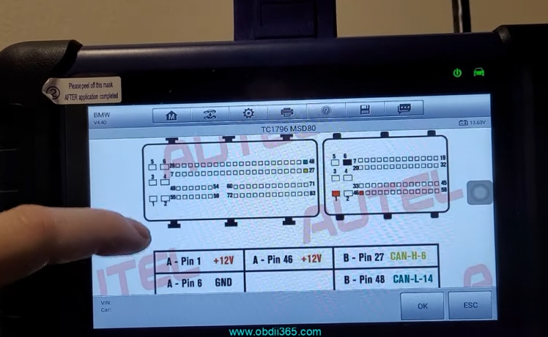 Read BMW E90 MSD80.2 DME ISN with Autel IM508 Gbox