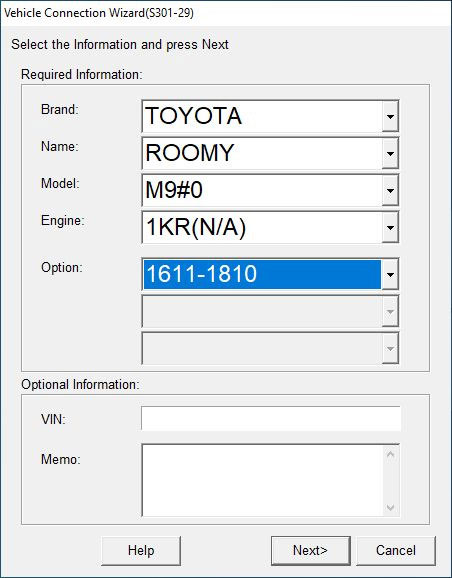 Register Toyota Roomy Key with Mini VCI Techstream