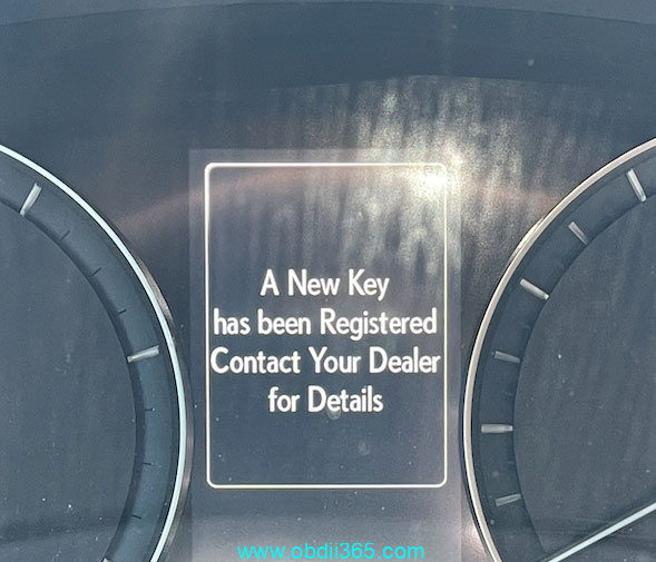 Toyota “New Key Registered, Contact Dealer” After Key Programming?