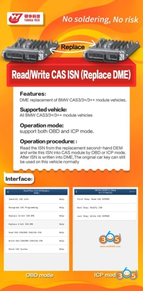 Yanhua Mini ACDP Read and Write BMW CAS3 ISN