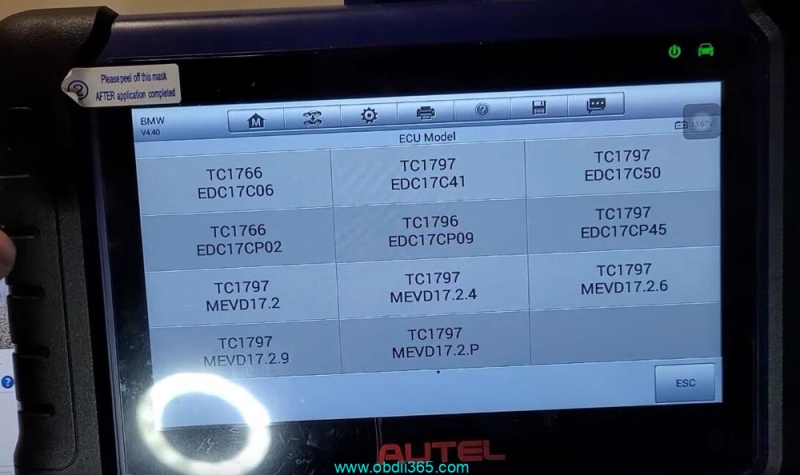 Autel IM508 Read BMW EDC17C06 ECU ISN via Gbox