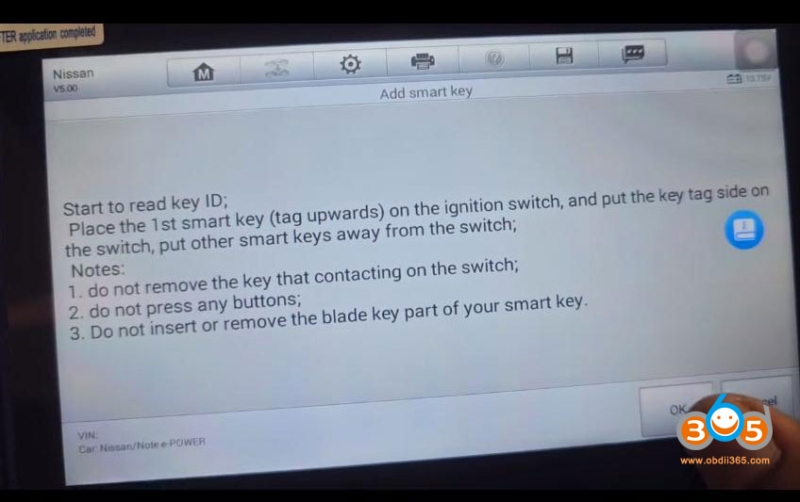 Autel IM608 Adds Nissan NOTE E-13 2022 Smart Key with APB131