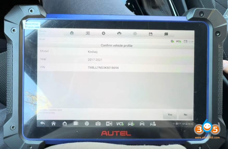 Autel IM608 Adds Skoda Kodiaq 2019 MQB Smart Key via APB131