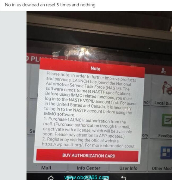 How to Bypass Launch X431 NASTF Notice if Not in US?