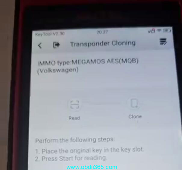 Autel K1M00 VAG MQB Transponder Cloning using AT100 Super Chip