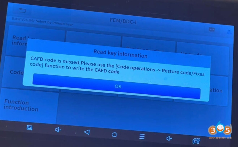 Program BMW F30/F21 FEM/BDC Key Using XTOOL IP616